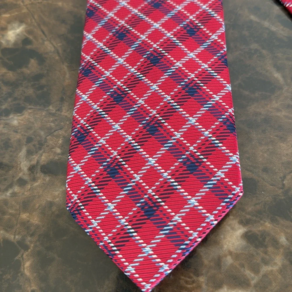 NEW! Club Room Red and Blue Plaid Tie